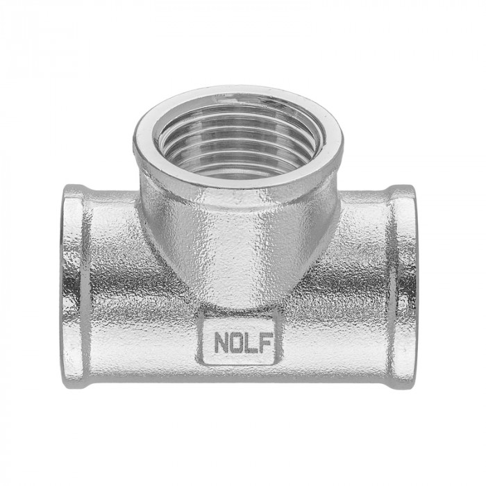 Трійник Nolf NFC.T08F-N-3/4''FFF нікельований (NF3092)