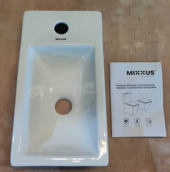 Раковина меблева Mixxus Premium QUADRO-1501 400х215х105mm з отвором під змішувач (MP6502)