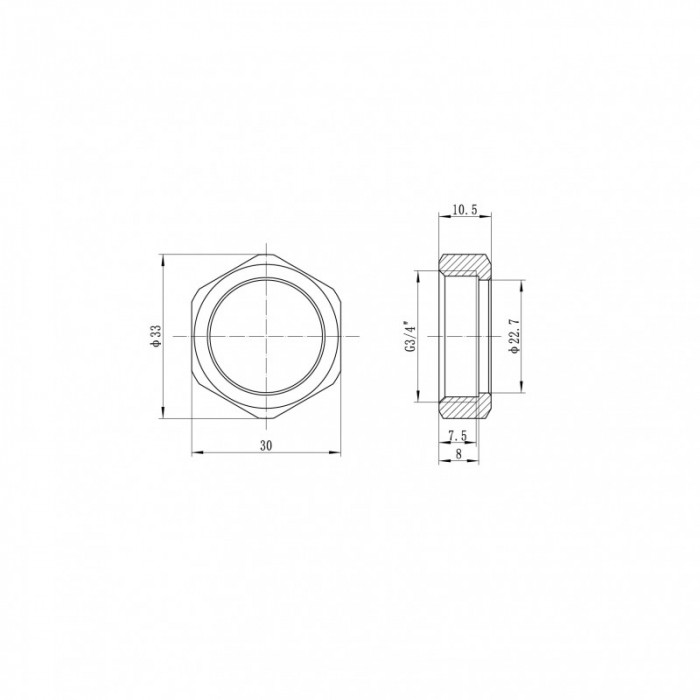 Перехідник під євроконус з накидною гайкою Koer KA.A08F-16E - 16(2.2mm) x 3/4"F (KR4869)