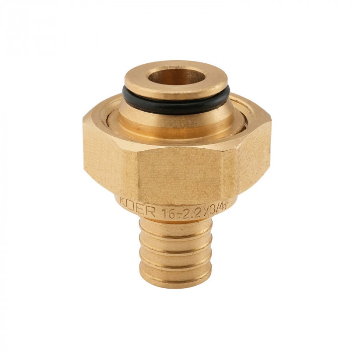Перехідник під євроконус з накидною гайкою Koer KA.A08F-16E - 16(2.2mm) x 3/4"F (KR4869)