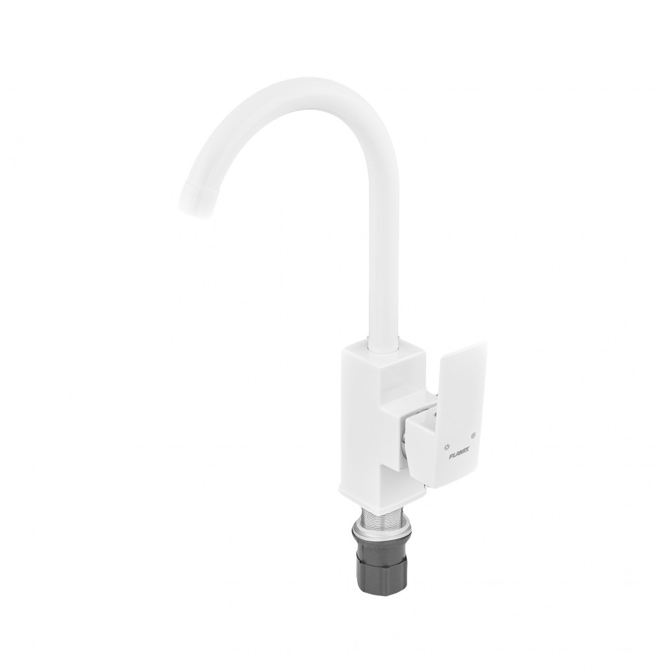 Змішувач для кухні Plamix Kubus-011 SET White (з підведенням) (PM0674)