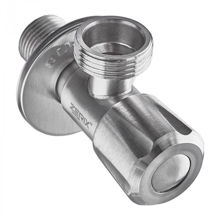 Кран для підключ. сантехприладів Zerix VAL-05-1/2x3/4 з нерж. ст.SUS304 (ZX4801)