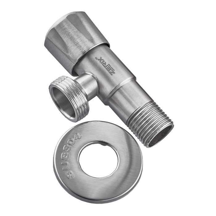 Кран для підключ. сантехприладів Zerix VAL-05-1/2x3/4 з нерж. ст.SUS304 (ZX4801)