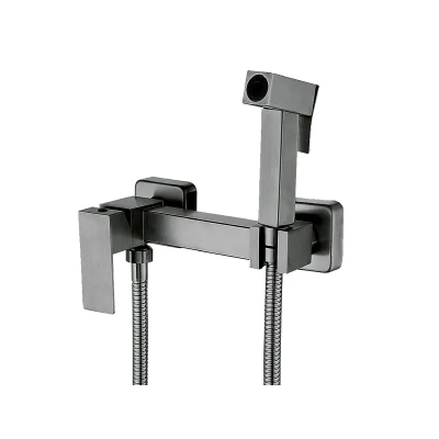 Змішувач настінний з гігієнічнічним душем Mixxus KUB-222 GRAPHITE з нерж.стали SUS304 (MI6846)