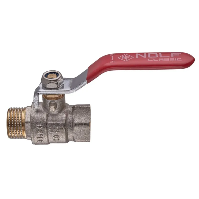 Кран кульовий Nolf classic NFC.621-06-1/2&quot; FM ГШВ, ручка &quot;важіль&quot; червона (NF3138)