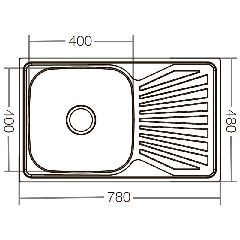 Мийка кухонна ZERIX Z7848-08-180E (satin) (ZX1604)