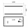 Дзеркало MIXXUS PREMIUM LINES MR17-120x60-REVERSE з LED Touch, Anti-fog, димером, рег. яскравості (MP6626)
