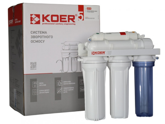 Система зворотного осмосу KOER KV-90 5 ступенів, мембрана 75 галон (KR5326)