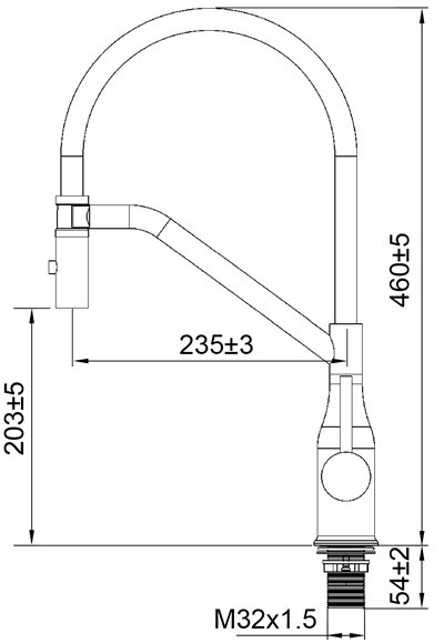 Змішувач для кухні Koer KI-70026-02 з чорним силіконовим виливом (KR5209)