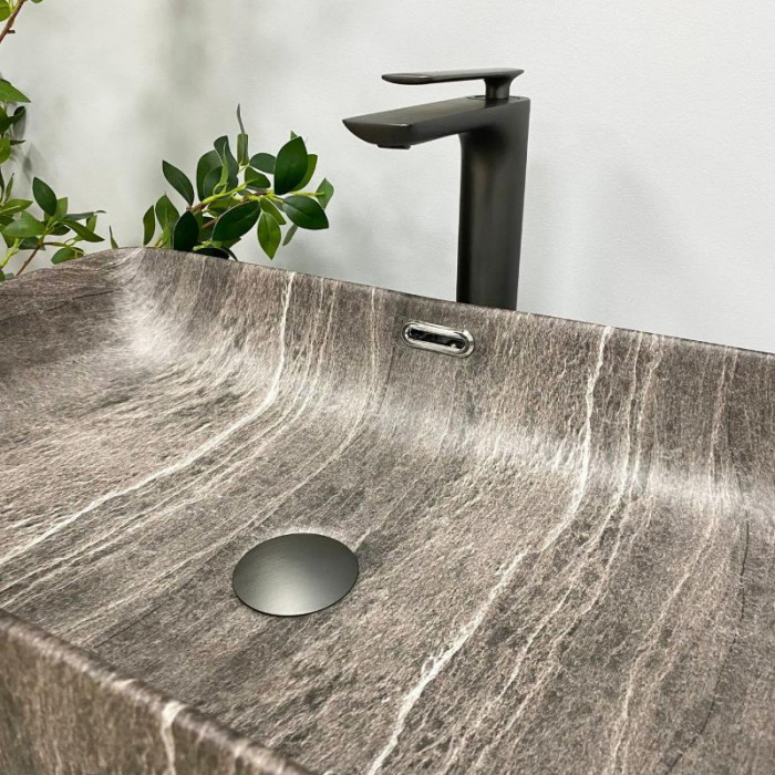Умивальник (раковина) VBI ARABBA M DARK STONE MATT накладний