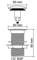 Корок-автомат для умивальника без переливу 5/4" CWU60-CB