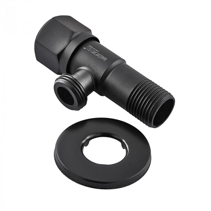 Кран для підключення сантехприладів Mixxus VAL-06-1/2x1/2 Black з нерж.ст.SUS304(чорн.) (MI6058)
