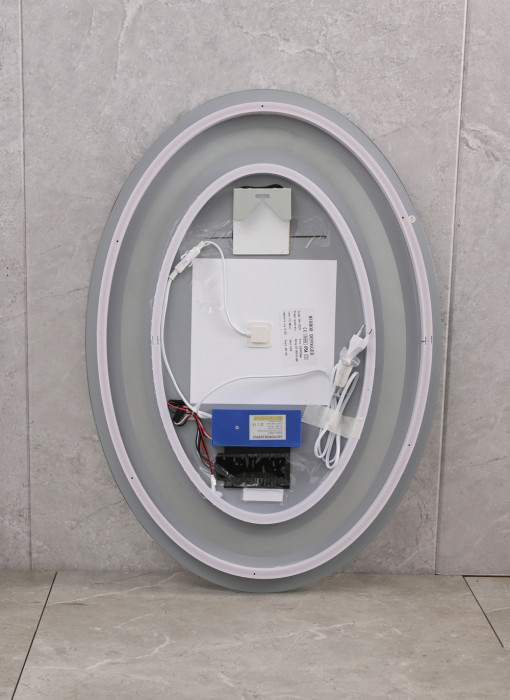 Дзеркало Mixxus PLAIN MV02-60x80 з Led Touch, Anti-fog, димером, регулятором яскравості, годинником (MI6933)