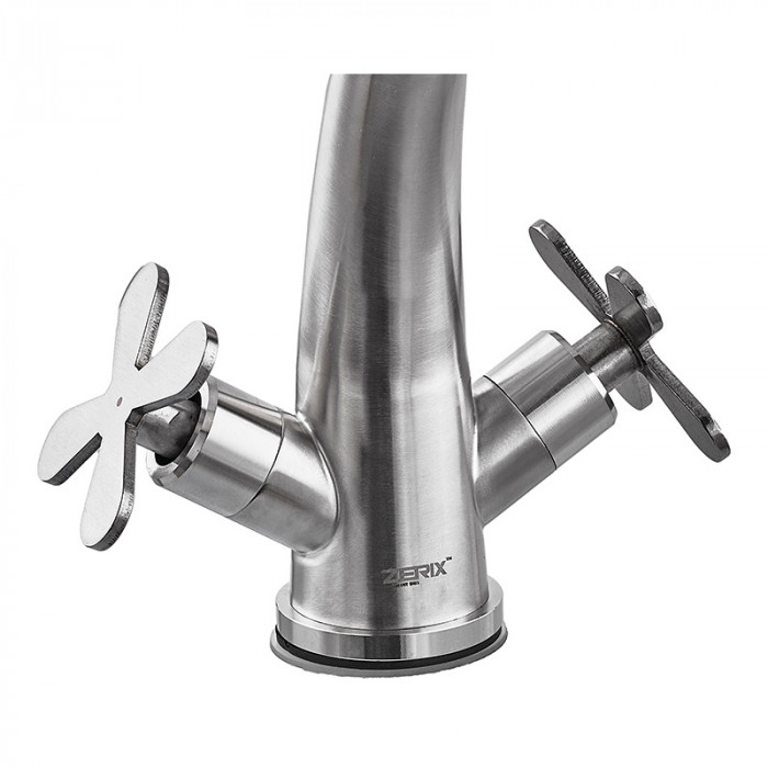 Змішувач для умивальника з нерж. сталі ZERIX GTA-001-C (ZX5613)