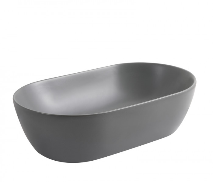Раковина накладна Mixxus Premium ELLIPSE-0109 GRAY 500x300x140mm (MP6653)
