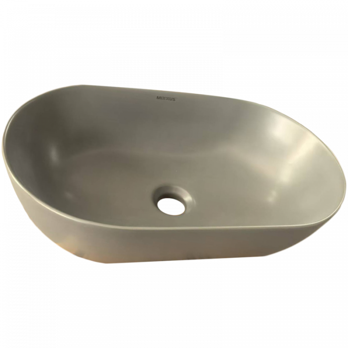 Раковина накладна Mixxus Premium ELLIPSE-0109 GRAY 500x300x140mm (MP6653)