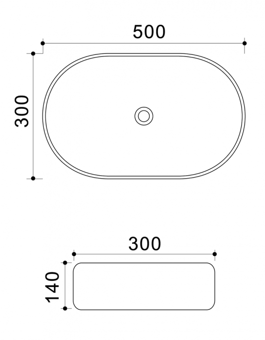 Раковина накладна Mixxus Premium ELLIPSE-0109 GRAY 500x300x140mm (MP6653)
