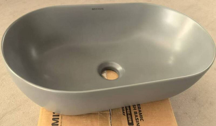 Раковина накладна Mixxus Premium ELLIPSE-0109 GRAY 500x300x140mm (MP6653)