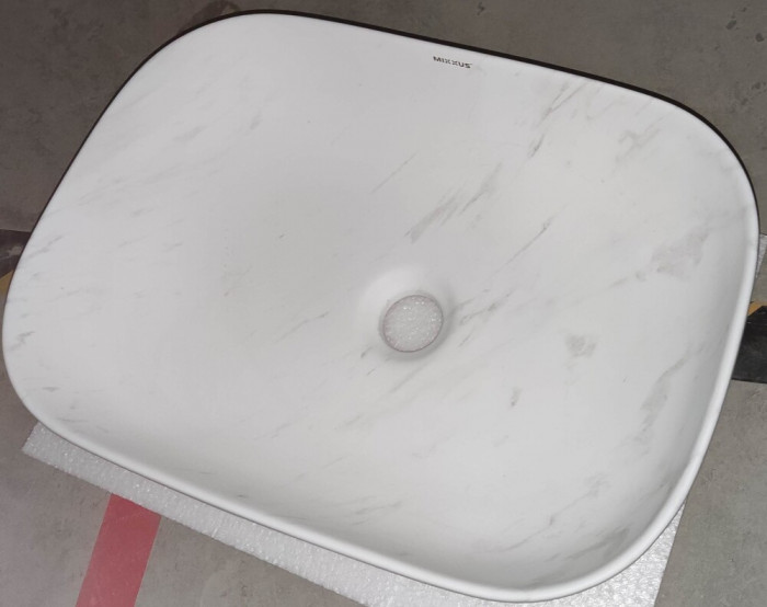 Раковина накладна Mixxus Premium DIVERSE-0112 MARBLE 455х325х135mm (MP6543)