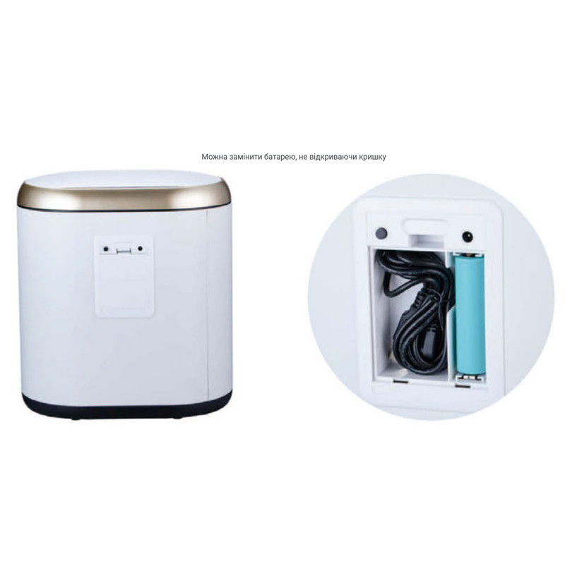Відро для сміття сенсорне овальне Mixxus Premium Topper-TC0112 White 12л колір білий (MI7082)