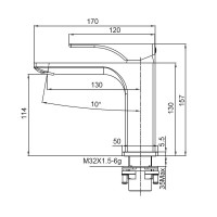 Змішувач для умивальника Koer KB-10010-01 (Колір хром) (KR3478)
