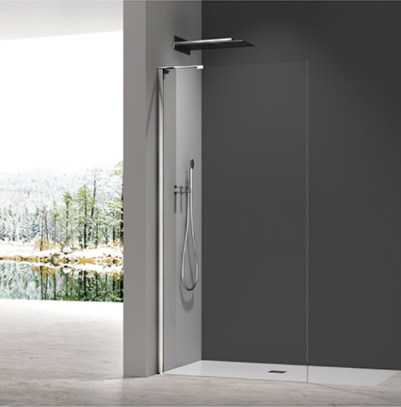 Душова перегородка Koer SR SP02-100x200-TR-01 Walk-In прозоре скло Easy Clean 8мм, хром (KR5395)