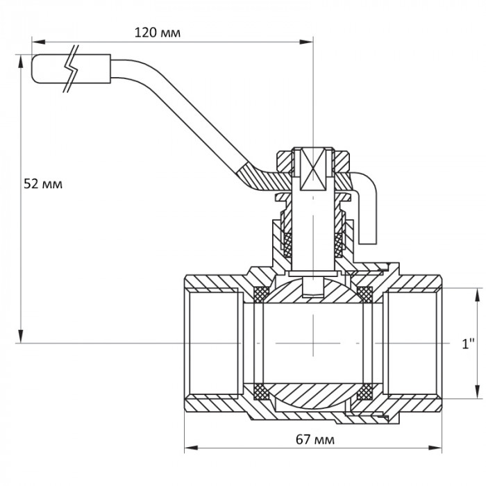 Кран кульовий Koer 1" ГГР (KR.214) (KR0026)