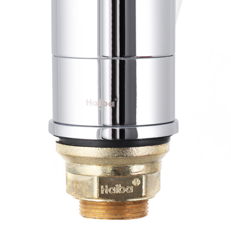 Змішувач для умивальника Haiba Magic 555 (15 см) з червоною ручкою (HB0673)