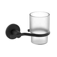 Склянка одинарна настінна Zerix Delux M1306A Black (ZX4647)