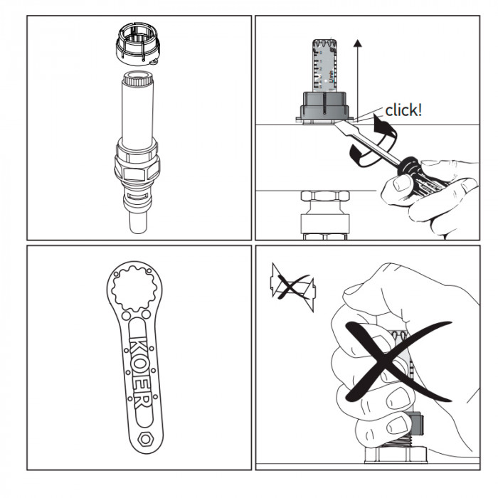 Ключ для регулюв.витратоміра в колекторі теплої підлоги Koer KR.1154 (KR3361)