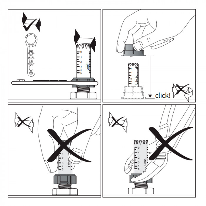 Ключ для регулюв.витратоміра в колекторі теплої підлоги Koer KR.1154 (KR3361)