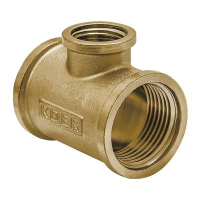 Трійник редукційний 3/4&quot;х1/2&quot;х3/4&quot; ВВВ Koer .T080608F.WN (без нікелю) (KR3034)