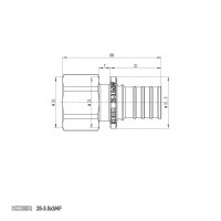 Перехідник з ВР Koer KA.A08F-25 - 25(3.5mm) x 3/4"F (KR4865)