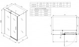 Душова кабіна без піддону Koer SR SC02-100x80x200-TR-01 прозоре скло Easy Clean 8мм, хром (KR5355)
