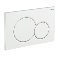 Панель змиву Koer KT-0601-03 240x160x10mm пластикова, кнопка кругла (колір білий) (KR5175)