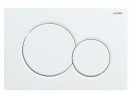 Панель змиву Koer KT-0601-03 240x160x10mm пластикова, кнопка кругла (колір білий) (KR5175)