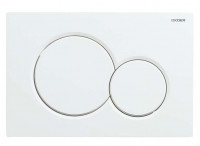 Панель змиву Koer KT-0601-03 240x160x10mm пластикова, кнопка кругла (колір білий) (KR5175)
