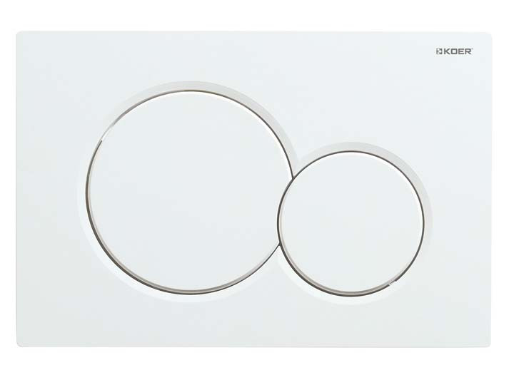 Панель змиву Koer KT-0601-03 240x160x10mm пластикова, кнопка кругла (колір білий) (KR5175)