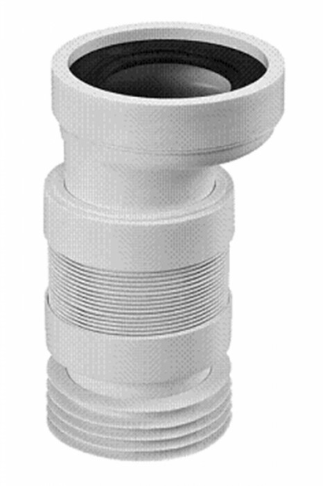 Коліно-підключення еластичне до WC зміщене на 20 мм. з ущільненням L-110 мм. WC-CON4F