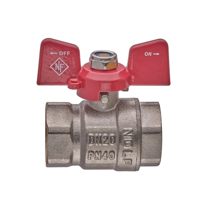 Кран кульовий Nolf classic NFC.711-08-3/4&quot; FF ГГМ, ручка &quot;метелик&quot; червона (NF3132)