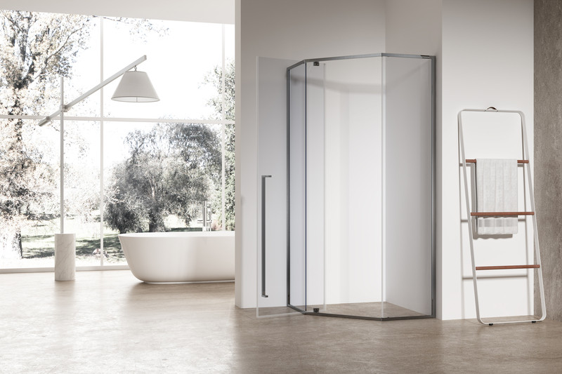 Душова кабіна без піддону Koer SR SC06-90x90x200-TR-07 прозоре скло Easy Clean 8мм, графіт (KR5366)