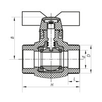 Кран кульовий PPR КШ Koer (метелик) для гарячої води 25 (Koer K0182.PRO) (KP0235)