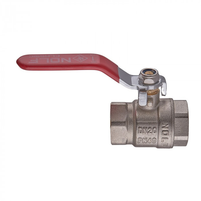 Кран кульовий Nolf classic NFC.611-08-3/4" FF ГГВ, ручка "важіль" червона (NF3145)