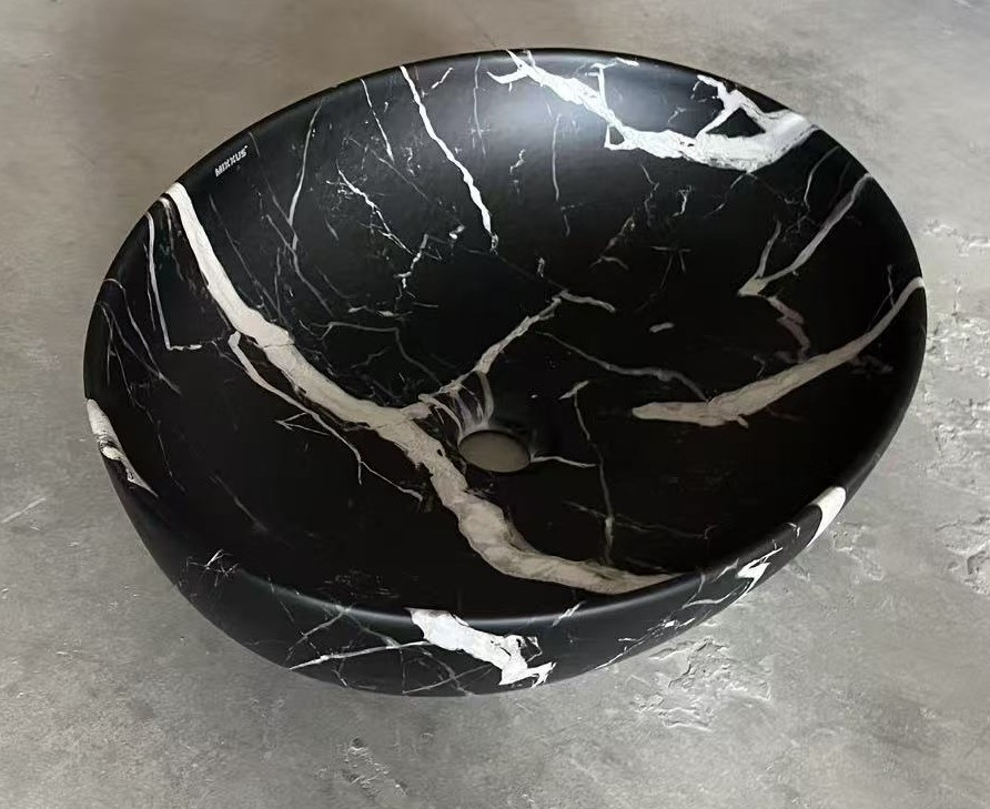 Раковина накладна MIXXUS PREMIUM ELLIPSE-0102 MARBLE 515х400х130mm (MP6552)