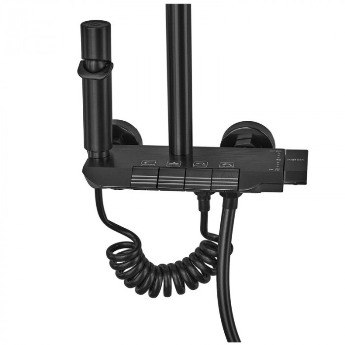 Душова колона Armata BCS-009-J Black зі змішувачем з кнопковим перемикачем, 4 режими (CH6508)