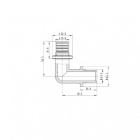 Кутник рівнопрохідний 90 Koer KA.L16 - 16(2.2mm) x 16(2.2mm) (KR4871)