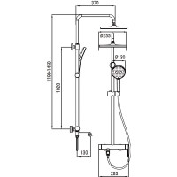 Душова колонна зі змішувачем Koer KB-56029-07 3 функції, колір графіт (KR5497)