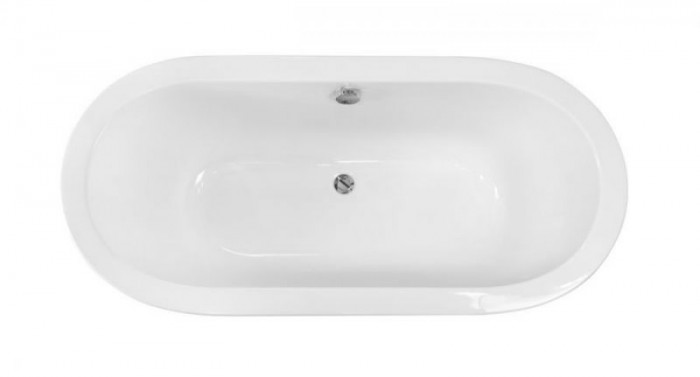 Ванна VICTORIA ретро 160х75 чорна зовні біла всередині з сифоном