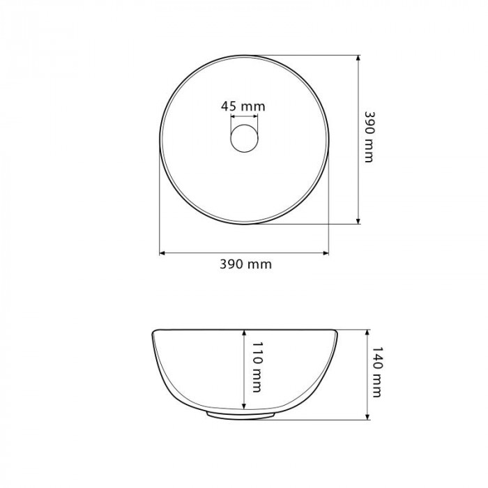 Умивальник (раковина) VBI AMALFI BLACK ONYX MATT накладний