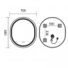 Дзеркало MIXXUS PREMIUM ELLIPSE MV05-80x70-REVERSE WHITE з LED Touch, Anti-fog, димером (3-6,5kK) (MP6645)